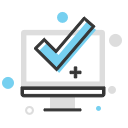 Computer and check icon